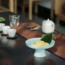 Chanfang Zen Idea Day style tea dishes Saucer Tea Bowls ceramic fruit snacks High foot tea Dish Tea Dish Pastry Dish