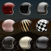 Spot Ruby43 helmet leather lined Vespa BMW Harley retro helmet carbon fiber triumphant latte half-helmet