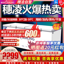 Suiling BD-508 Freezer Commercial Large Capacity Refrigerated Frozen Meat Single Temperature Horizontal Freezer Seafood Tea Fresh Cabinet