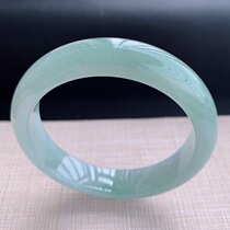 Longyu Culture Myanmar Old pit emerald bracelet jade bracelet ice seed floating in small thin strips of light green and noble princess bracelet oil greens