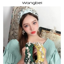 Wangbei fashionable accessories fashionable heavy industry nail beads candy color bud knot hairband Joker wide-brimmed headdress