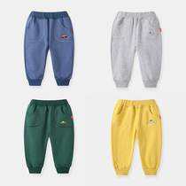Boys cotton yellow sports pants children handsome cowering grass green casual sweatpants 2019 spring and autumn new trousers