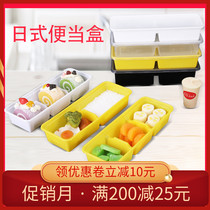 Color Japanese rectangular single grid two three grid 500ml disposable lunch box lunch take-out packing sushi box