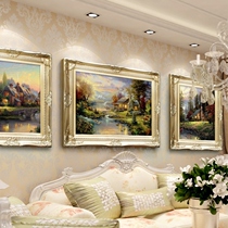 Jane European living room sofa background wall triple painting landscape Thomas hanging painting Atmospheric mural high-end decorative painting