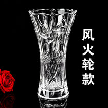 Nordic vase glass transparent home large water-raised rich bamboo lily flower arrangement dried flower flower vase living room decoration