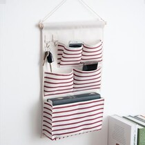 Canvas fabric bedside household toilet paper towel simple hanging bag storage bag hanging bag wall hanging large capacity pendant