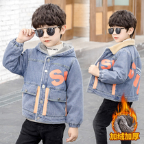 Boy Clothing Boy Gush Jeans Jacket 2022 New Autumn Winter Great Boy Children Short thickened winter dress jacket