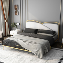 Nordic ins S&T bunk bed light extravagant master bedroom with large bed modern minimalist cloth art bed 1 8 m double bed iron art bed frame