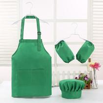 Kids Chef Hat and Apron Three Pieces Kindergarten Kids Baking Kitchen Draw Waterproof Clothing Kitchen