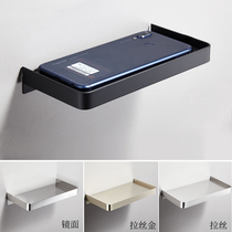 Punch-free toilet mobile phone rack toilet tray roll paper holder toilet wall stainless steel simple partition