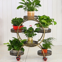 Hanging orchid flower pot flower stand Large potted multi-layer shelf Balcony living room simple hanging rack Wedding Chinese style