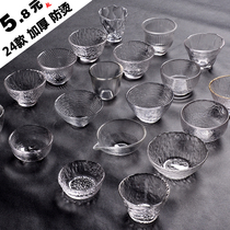 Japanese-style hammer glass small tea cup heat-resistant household kung fu tea set gold crystal transparent Master Cup Tea Cup