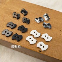 Profiled button approx. 12 * 9mm personality styled shirt button handmade diy buttoned black and white button