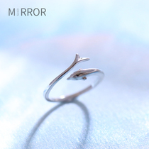 Elk 925 sterling silver ring female dolphin Bay romantic ring small adjustable niche Valentines Day gift