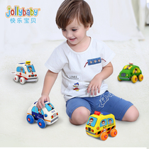 jollybaby Childrens educational toy car Boy pullback inertial car 1-2-3 years old baby police car fire truck