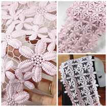 Turban scarves and other clothing accessories 22cm wide pink milk silk water soluble lace lace