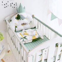 ins explosion crown shape bedside cushion Baby summer bed circumference pure cotton baby summer breathable bedding