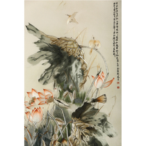 Hand embroidery finished product living room decoration hanging picture new Chinese style silk collection master of Bian embroidery freehand brushwork