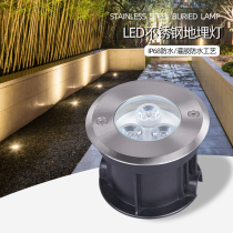 Buried light led outdoor waterproof embedded underwater stainless steel colorful pool underwater villa garden garden light