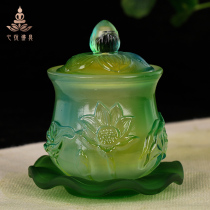 Buddhist supplies Water supply cup for Buddha cup Glass holy water cup Worship Cup Guanyin water purification cup Lotus sad water cup