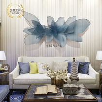 Chinese luxury wall decoration pendant metal wall decoration iron wall hanging butterfly hotel lobby model room background wall