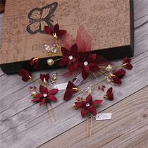 Korean Bridal Sensual Handmade Headwear Flannel Super Fairy Flowers Water Drill Hairpin Hairpin Wedding Ornament Dress Hair Accessories