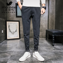 Fugui Bird Spring and Autumn Grinding Pants Mens Korean version of trendy small feet trousers slim woolen trousers mens casual pants