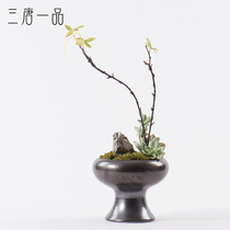 New Chinese simulation floral green planting living room table furnishings porch coffee table model room hotel decoration bonsai ornaments