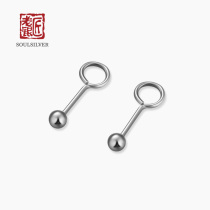 Old Silver Smith 990 Foot Silver Forwarding Pearl Earnail Base Not Easy To Allergy Bean Ear Nail Glossy Pure Silver Ear Nail Woman
