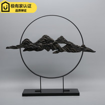 Modern new Chinese creative metal abstract crafts circle rockery mountain porch living room home furnishings