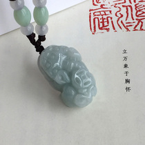Jade Pendant Jade Necklace Natural A Goods Jade Pixian Mens and Womens Money Jade Pendant Certificate