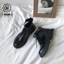 Small sun home Korea ulzzang Martin boots Knight locomotive College locomotive boots chic short boots female 2021 New