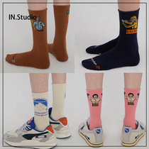INstudio Korea 19 autumn designer brand ADER ERROR New cartoon couple tide socks 4 colors