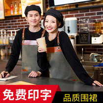 Hairstylist canvas apron custom logo printing high-end barber shop hairdresser perm men and women fashion overalls