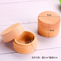 Beech ring box small box wooden gift packaging solid wood with lid round jewelry wooden box storage gift pack