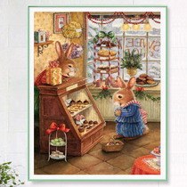 Rabbit shop diamond painting full of diamond embroidery childrens bedroom cartoon cute stickers diamond cross stitch 2019 new living room