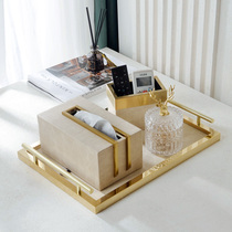American light luxury style decorative tissue box living room 2021 new high-end modern style remote control storage paper box