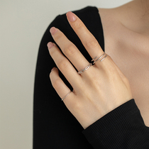 Day Series Vegetarian Circles Suit Index Finger Ring Female Light Extravagant Fashion Personality Instide Niche Design Brief Opening Ring