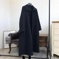 Double face cashmere big coat woman 2021 autumn winter new Korean version small sub medium long high-end temperament wool coat