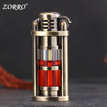 zorro zorro kerosene lighter retro vintage transparent oil warehouse visual kerosene lighter mens personality windproof