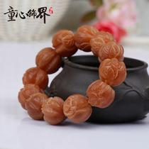 Childrens heart accessories Artisanal Fine Sculptures Lotus Lotus Flowers Lotus Roots Single Ring Hand Chain Vegan Beads Play Buddhist Beads Hand Strings