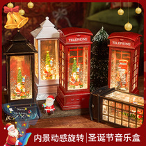 Christmas gift music box Santa Snow Girl Children Rotating Crystal Ball Bass Creative Swing Pack