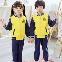 Primary school uniforms suit English Breeze Kindergarten Garden Clothing Spring Autumn Clothing Three Sets Childrens Games Class Suit Fall