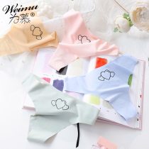 Fitness yoga seamless underwear female ice silk one piece sexy cotton crotch low waist girl breathable T-shaped thong