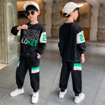 Boys autumn clothes suit foreign handsome childrens clothing 2021 new boys big children Sports Net red tide cool fashion