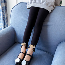Girls leggings Spring and Autumn wear Foreign style 2021 new childrens clothing autumn childrens trousers little girl plus velvet pants