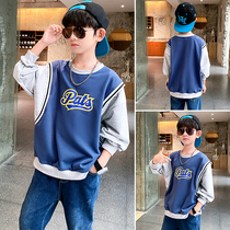 Boys clothes spring and autumn clothes 2021 new childrens clothing childrens childrens tongs base shirt foreign style coat Korean version