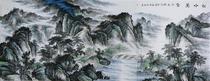 Famous He Yanzhe style traditional landscape (4) Chinese painting Pine Gully figure calligraphy painting hand-painted big Zhang two horizontal