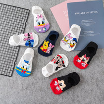 American version of casual socks Children boat socks Invisible cartoon silicone boat socks Donald Duck squirrel cotton