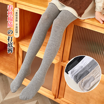 Girls pantyhose spring fall Childrens pure cotton beating bottom sock pants with thick baby numb pattern non-slip white dance socks